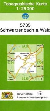 Topographische Karte Bayern Schwarzenbach a. Wald