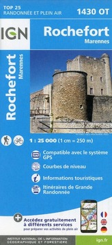 IGN Karte, Carte de randonnée (et plein air) Rochefort Marennes