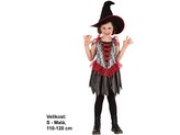 Kostým na karneval - Čarodějnice s kloboukem, 110-120 cm