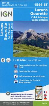 IGN Karte, Carte de randonnée (et plein air) Laruns, Gourette
