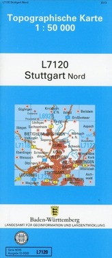 Topographische Karte Baden-Württemberg Stuttgart Nord