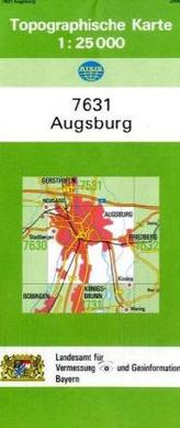 Topographische Karte Bayern Augsburg