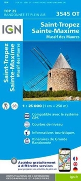 IGN Karte, Carte de randonnée (et plein air) Saint-Tropez, Sainte-Maxime, Massif des Maures