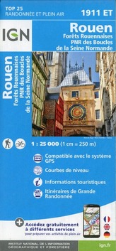 IGN Karte, Carte de randonnée (et plein air) Rouen - Forêts Rouennaises - PNR des Boucles de la Seine Normande