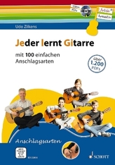 Jeder lernt Gitarre - mit 100 einfachen Anschlagsarten, m. DVD