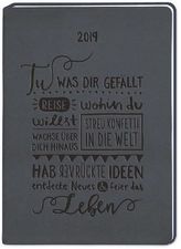 Terminplaner Lederlook A6 Schwarz (Tu was dir gefällt) 2019