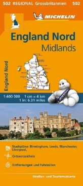 Michelin Karte England Nord, Midlands