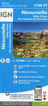 IGN Karte, Carte de randonnée (et plein air) Néouvielle Vallée d'Aure; Parc National des Pyrénées