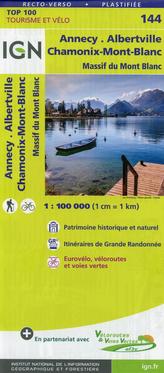 IGN Karte, Tourisme et vélo Annecy Chamonix-Mont-Blanc Albertville