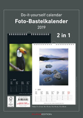 Foto-Bastelkalender 2 in 1, A4 s/w - datiert 2019