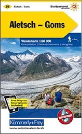 Aletsch-Lötschental-Goms Wanderkarte Nr. 25, 1:60 000