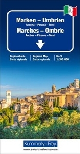 Umbrien-Marken Regionalkarte Italien Nr. 9, 1:200 000