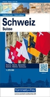 Schweiz Politische Karte 1:275'000