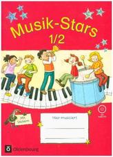 Musik-Stars - 1./2. Schuljahr, Übungsheft mit Lösungen + Audio-CD