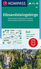 Kompass Karte Elbsandsteingebirge, Nationalpark Sächsische Schweiz, Nationalpark Böhmische Schweiz