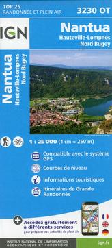 IGN Karte, Carte de randonnée (et plein air) Nantua, Hauteville-Lompnes, Nord Bugey
