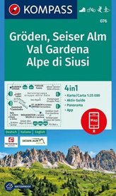 Kompass Karte Gröden, Seiser Alm, Val Gardena, Alpe di Siusi