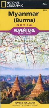 National Geographic Adventure Travel Map Myanmar ( Burma)