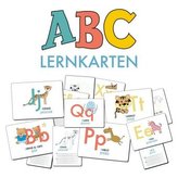 ABC-Lernkarten der Tiere, Bildkarten, Wortkarten, Flash Cards mit Groß- und Kleinbuchstaben Lesen lernen mit Tieren für Kinder i