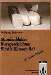 Stundenblätter Kurzgeschichten für die Klassen 8/9