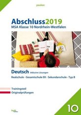 Abschluss 2019 - MSA Klasse 10 Nordrhein-Westfalen Deutsch