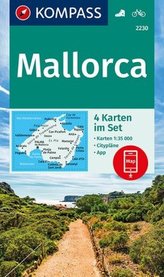 Kompass Karte Mallorca, 4 Bl.