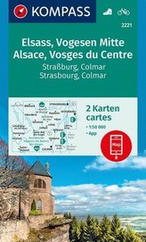 Kompass Karte Elsass, Vogesen Mitte, Alsace, Vosges du Centre