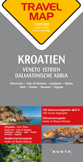 Travelmap Reisekarte Kroatien 1:300.000