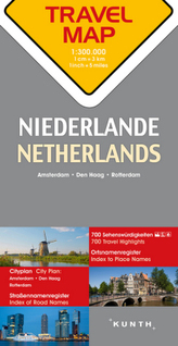 Travelmap  Reisekarte Niederlande / Netherlands 1:300.000