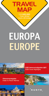 Travelmap Reisekarte Europa / Europe 1:2.500.000