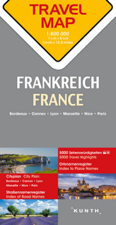 Travelmap Reisekarte Frankreich / France 1:800.000