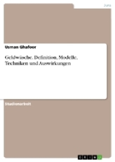 Geldwäsche. Definition, Modelle, Techniken und Auswirkungen