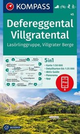 Kompass Karte Defereggental, Villgratental, Lasörlinggruppe, Villgrater Berge