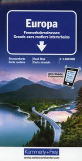 Kümmerly & Frey Karte Europa Fernverkehrsstrassen