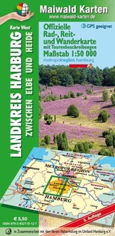 Harburg West = Offizielle Radwanderkarte = Landkreis Harburg - zwischen Elbe und Heide - Rückseite mit touristischen Information