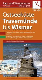 Ostseeküste Travemünde bis Wismar Rad- und Wanderkarte  1 : 40 000