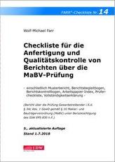 Checkliste 14 für die Anfertigung und Qualitätskontrolle von Berichten über die MaBV-Prüfung