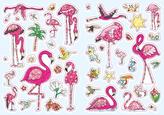 Glitzer-Sticker-Malbuch. Flamingos