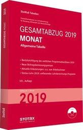 Tabelle, Gesamtabzug 2019 Monat