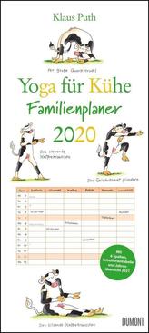 Yoga für Kühe Familienplaner 2020 - Wandkalender - Familien-Kalender mit 6 Spalten - Format 22 x 49,5 cm