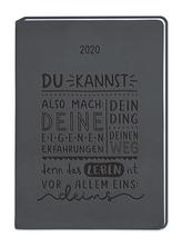 Terminplaner Lederlook A6 Schwarz 2020