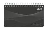 Mini-Querkalender PP-Einband schwarz 2020 - Tischkalender