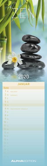 Streifenplaner mini Zen 2020 - Streifenkalender (9,5 x 33)