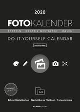 Foto-Bastelkalender schwarz aufstellbar 2020