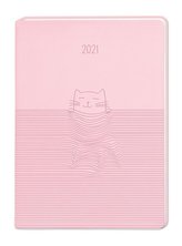 Terminplaner Lederlook A6 Rosa 2021