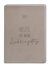 Terminplaner Lederlook A6 Taupe 2021