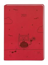 Terminplaner Lederlook A6 Rot 2021