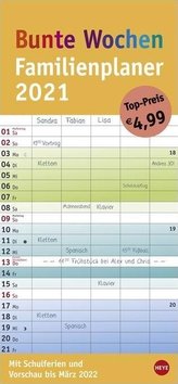 Familienplaner Bunte Wochen - Kalender 2021