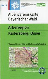 Alpenvereinskarte Bayerischer Wald, Arberregion, Kaitersberg, Osser 1:25 000