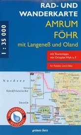 Rad- und Wanderkarte Amrum, Föhr mit Langeneß und Oland 1:30 000